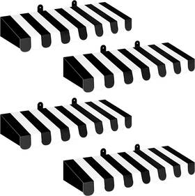 Boao-sdijk7414 Boao 4 Pack Circus Awning Decoration 3d Stripe Cardboard Black And White