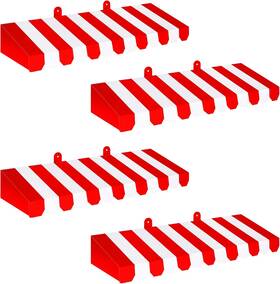 Boao-sgjh4652 Boao 4 Pack Circus Awning Decoration 3d Stripe Cardboard White And Red