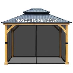 A248 Bps 10ft X 12ft Gazebo Universal Netting Screen 4-panel Walls With Double