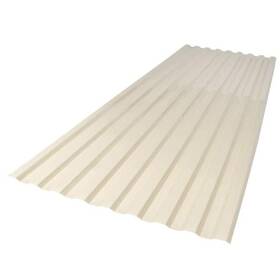 159852 Branded Polycarbonate Roof Panel Corrugated 26 Inch X 6 Ft. Cream Rot Resistant