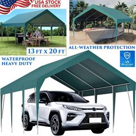 Grv-1320-gr Branded 13x20 Heavy Duty Carport Portable Garage Canopy Shelter Cover For Car Truck Boat