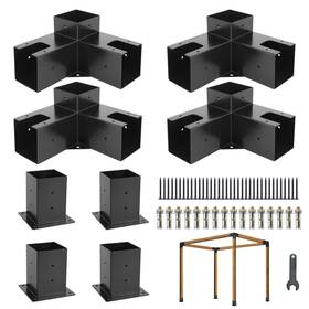Brriy 631060190990 8pcs Pergola Kit Corner Brackets 4x4 With 4 3-way