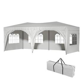 Cxxwe-gi110381w1212-ptent01 Btmway Canopy Tent 10ftx20ft Outdoor White With 6 Removable Sidewalls Carry Bag