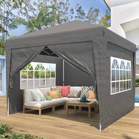 Bupplee 313024676671 10x10 Pop Up Canopy Tent Easy With 4 Removable Sidewalls And 2 Window
