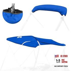 Caminor F-bimini-3bow-79-84-blue 3 Bow Bimini Top Replacement Canvas With Light Hole And Storage Boot 1200d