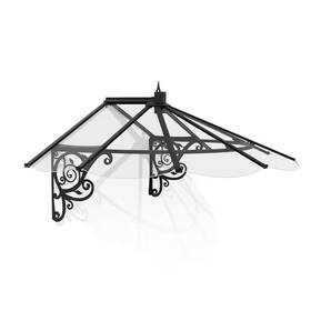 Canopia By Palram 313095562521 Lily 4 Ft. X 6 Black/clear Door And Window Fixed Awning