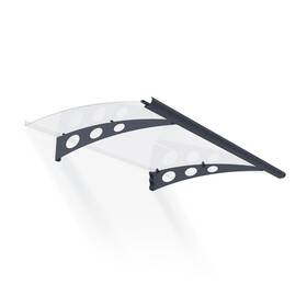 704797 Canopia By Palram Garamond 3 Ft. Gray/clear Door And Window Fixed Awning