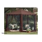 Canopy Gazebo Steel Hexagon Screened Waterproof Outdoor Tent Patio Frame