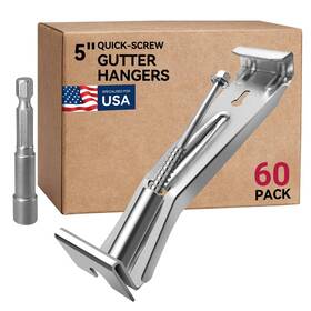 Gh5i60 Ceije Gutter Hangers 5 Inch - 60 Pack Brackets With Pre-assembled Screw Hid