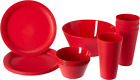 765473-ssi Cherry 13 Piece My First Dorm Apartment Plastic Dish Set