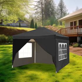 Cisvio 726084324466 10 Ft. X Black Pop-up Party Tent Birthday