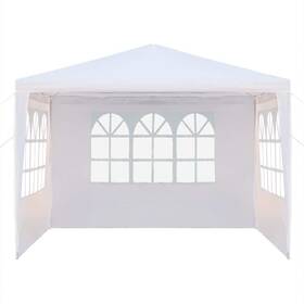D0102hebyuu Cisvio Canopy Tent Traditional Waterproof Square 3-sides Semi-permanent White
