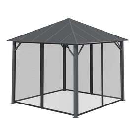 Clihome 738060272494 10ft X Outdoor Gazebo Hardtop Insulated Aluminum Roof With Net