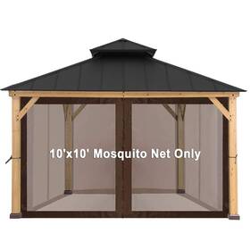 Coastshade 619548403640 Gazebo Universal Replacement Mosquito Netting Canopy Screen Mesh Sidewalls Only