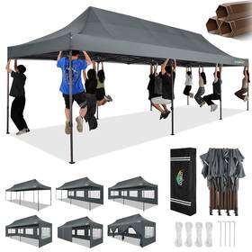 0085-gr Cobizi 10x30 Pop Up Canopy Tent Heavy Duty With 8 Removable Sidewalls