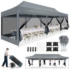 113gr Cobizi 10x30 Canopy Tent Heavy Duty Pop Up With Sidewalls Waterproof Easy S