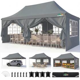 1355924122 Cobizi 10x20 Pop Up Canopy With 6 Sidewalls Conical Party Tent 3