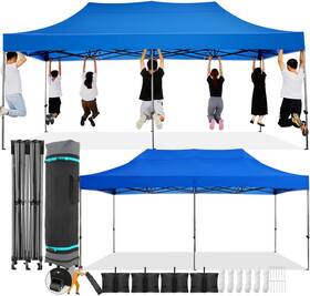 27bl Cobizi-2-jef 10x20 Pop Up Heavy Duty Canopy With Roller Bag - Waterproof Outdoor Tent