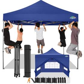 26dbl Cobizi 10x10 Pop Up Canopy Tent With 4 Sidewalls Waterproof Heavy Duty