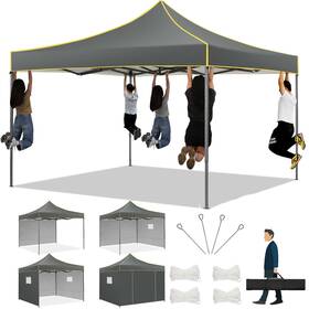 36-gr Cobizi 10x10 Heavy Duty Pop Up Canopy Tent With 4 Removable Sidewalls W