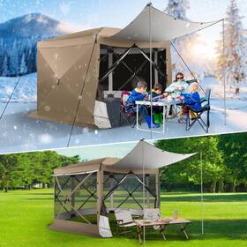 44888 Cobizi 12x12 Pop Up Gazebo Screen House Tent For Camping Outdoor Canopy