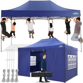 5913dbl Cobizi 10x15 Pop Up Canopy Tent With 4 Sidewalls Waterproof Heavy Duty