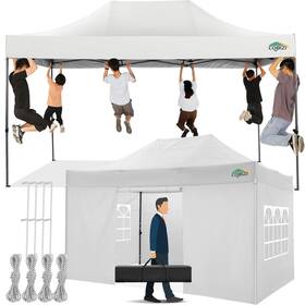 5913w Cobizi 10x15 Pop Up Canopy Tent With 4 Sidewalls Waterproof Heavy Duty