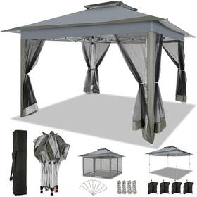 592088 Cobizi 12x12 Pop Up Gazebo On Clearance With Mosquito Netting And Sandbags Outdoor Ca