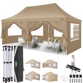 5924-k Cobizi 10x20 Pop Up Canopy With 6 Sidewalls Conical Party Tent 3 Adjusta