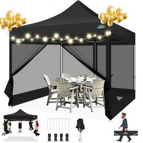 Cobizi 762054224527 10x10 Canopy Tent With 4 Sidewalls Heavy Duty Pop Up Mosquito Net