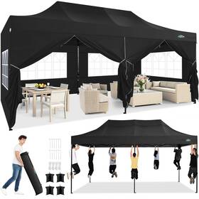 Cobizi 895270559282 10x20 Heavy Duty Pop Up Canopy With 6 Sidewalls Easy Set-up Outdoor Party Tent