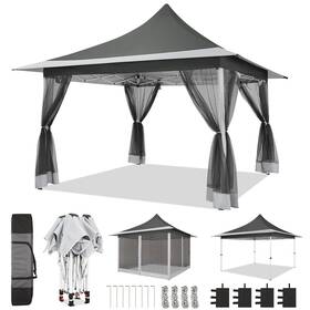 Cobizi 895270579082 12x12 Pop Up Canopy Gazebo On Clearance Outdoor Tent With Mosquito Ne