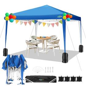 Cobizi 897127363349 10x10 Pop Up Canopy Tent With 4 Sandbags Easy Set Instant Outd