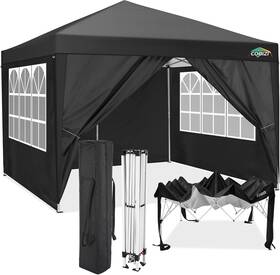 Cobizi 975405945949 10x10 Pop Up Canopy Tent Protable With 4 Sidewalls Waterproof Com