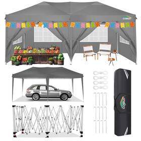 Cobizi 975405946069 Canopy 10x20 Pop Up Tent With 6 Sidewalls Waterproof Outdoor Event Sh