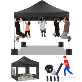 Cobizi 975405946465 10x10 Pop Up Canopy Tent Heavy Duty With 4 Sidewalls Easy Set-up Commercial