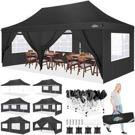 Cobizi 975466254530 10x20 Pop Up Canopy Tents For Parties With 6 Removable Sidewalls Easy Com
