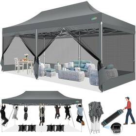 Cobizi 975466254660 10x20 Heavy Duty Pop Up Canopy Tent With Sidewalls Easy Set Outdoor Canop