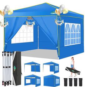 Cobizi 975466255230 10x10 Pop Up Canopy With 4 Removable Sidewalls Tent For Parties Water