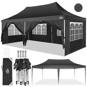 Cobizi 975466255452 10x20 Pop Up Canopy Tent With 6 Sidewalls Easy Set Tents Ga