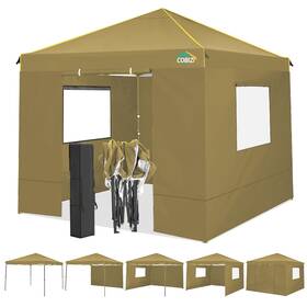 Cobizi 975466258064 10x10 Pop Up Canopy Gazebo 2.0 Tent With Mesh Windows All Weat