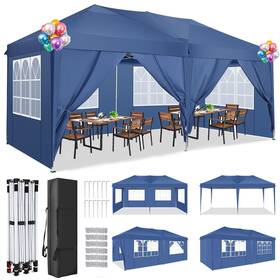 Cobizi 975466258392 10x20 Pop Up Canopy Tent With 6 Sidewalls Tents For Parties Waterproof