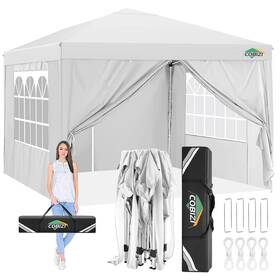 Cobizi 975466260142 10x10 Pop Up Canopy Tent Protable With 4 Sidewalls Waterpr