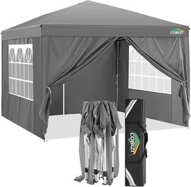 Cobizi 975466260159 10x10 Pop Up Canopy Tent Protable With 4 Sidewalls Waterproof Com
