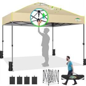Cobizi 975466260722 Canopy 10x10 Pop Up Tent 1-button Push Easy Outdoor Instant