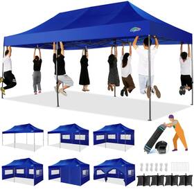 Cobizi 975466261231 10x20 Heavy Duty Pop Up Canopy Tent With 6 Sidewalls Easy Commercial Outdo