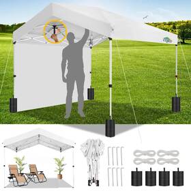 Cobizi 975466261347 Carport Canopy 10x10 Pop Up Portable Garage With 1-button Push Center