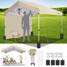 Cobizi 975466261354 10x10 Pop Up Canopy-easy Carport Canopy With One Push Setup-outdoor Sun Sh