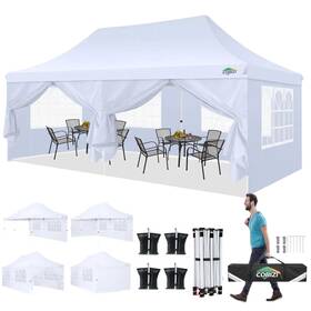 Cobizi 975466261415 10x20 Pop Up Canopy With 6 Sidewalls Waterproof Instant Party Tents For Weddi