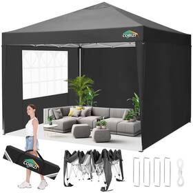 Cobizi 975466264294 10x10 Pop Up Canopy Tent With Removable Sidewalls Waterproof Portable Easy U